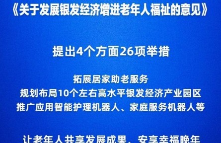 國務院辦公廳印發《關于發展銀發經濟增進老年人福祉的意見》